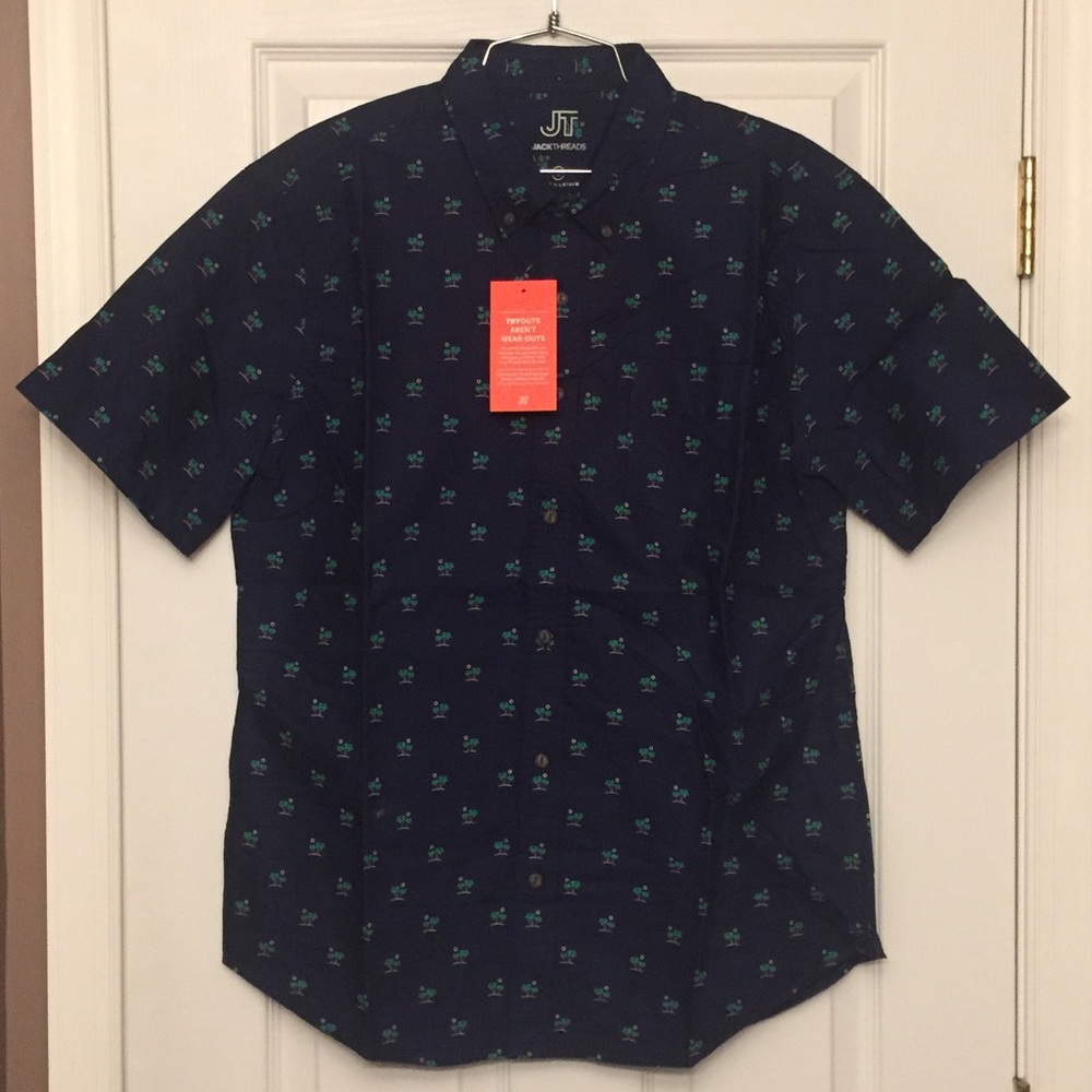 Jackthreads Button Down Short Sleeve Shirt Large